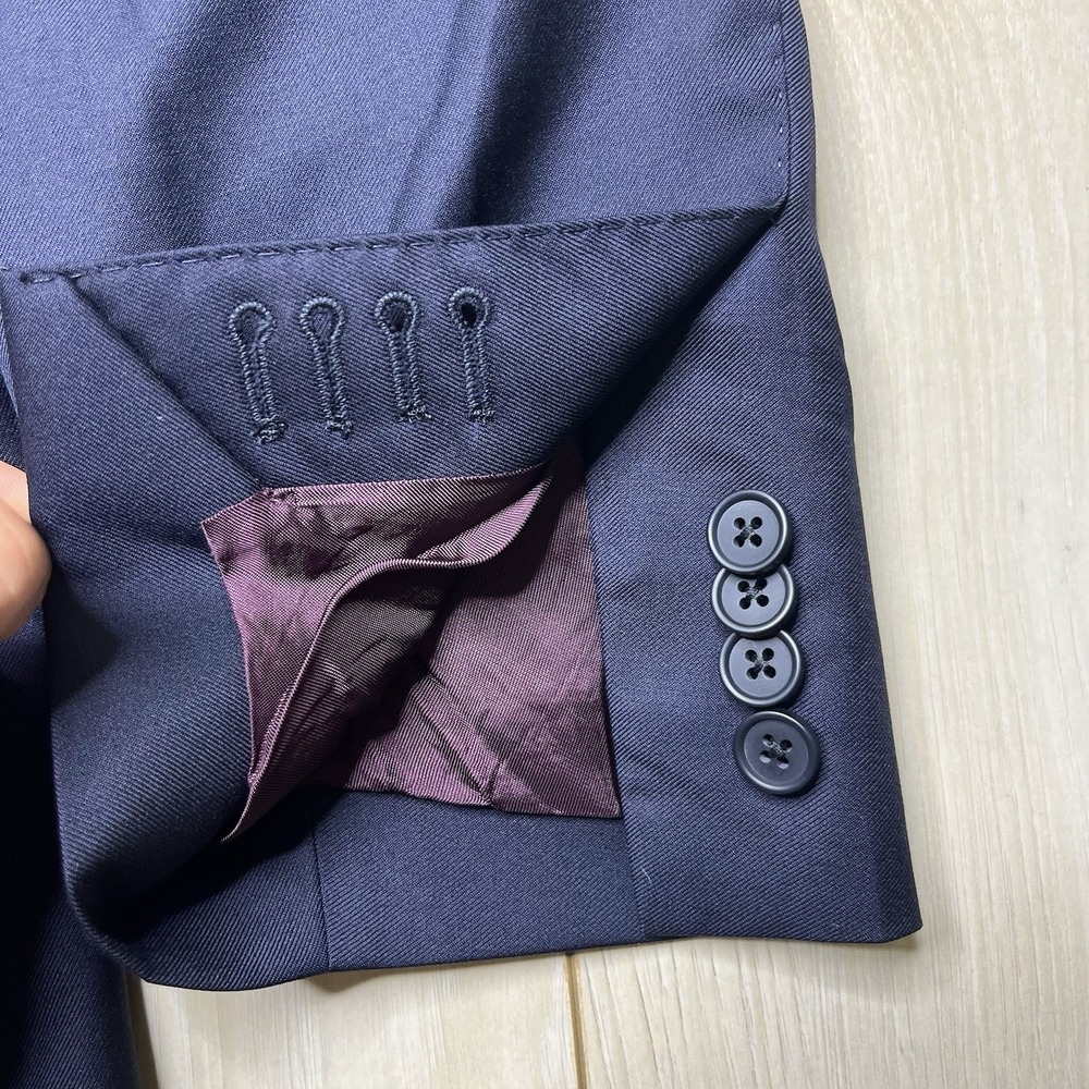 Hubscher Vitale Barberis Canonico Perennial. Wool Navy Blue Sports Coat Mens 38R - Picture 8 of 15